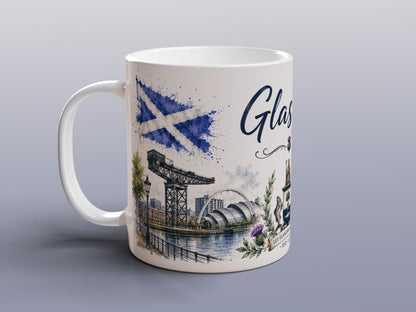 Glasgow Scotland Mug Scottish City Landmarks Thistle Gift Souvenir