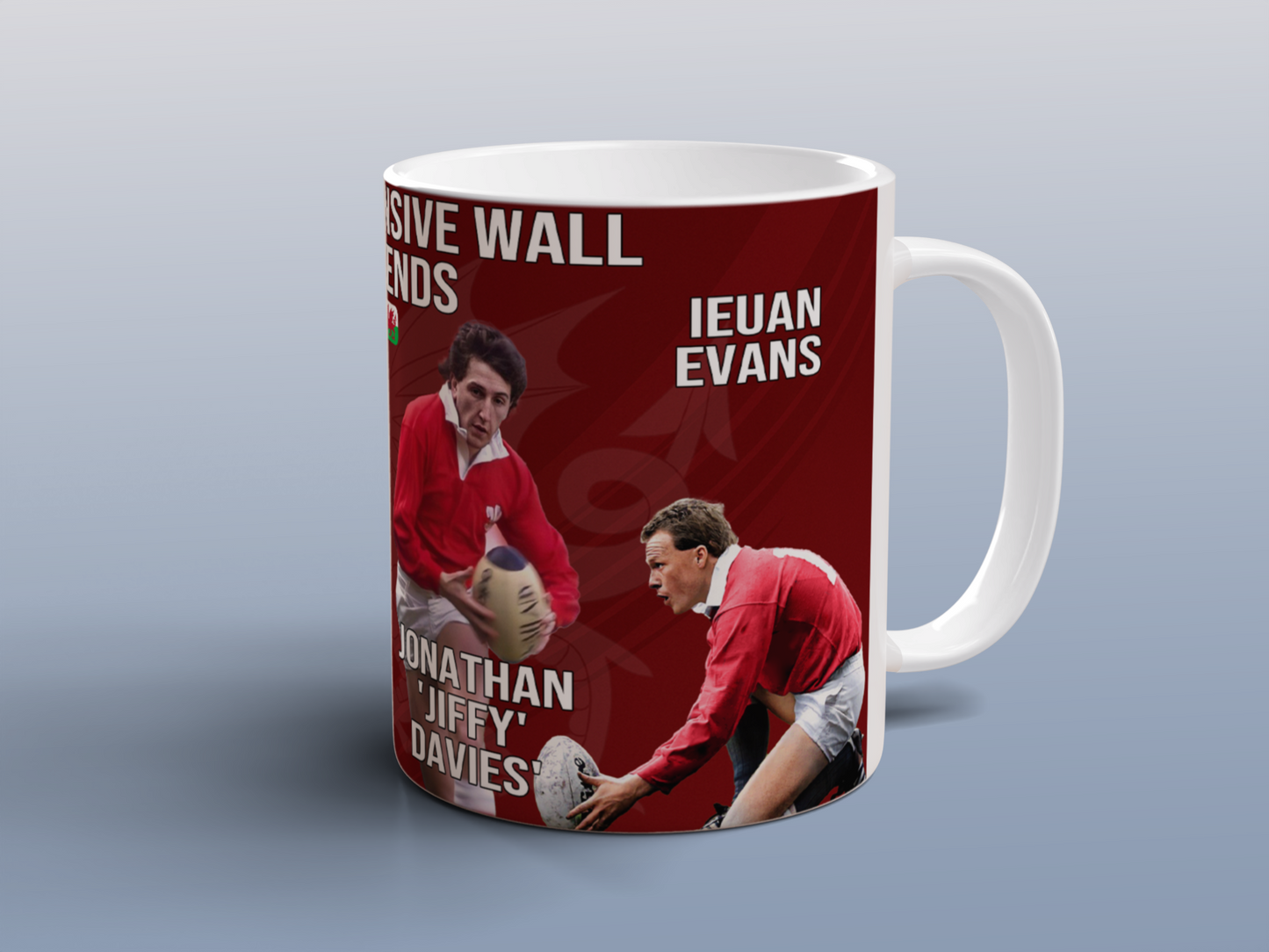 Welsh Rugby Legends Mug Rugby Gift for Wales Fans JPR Williams Jiffy Davies