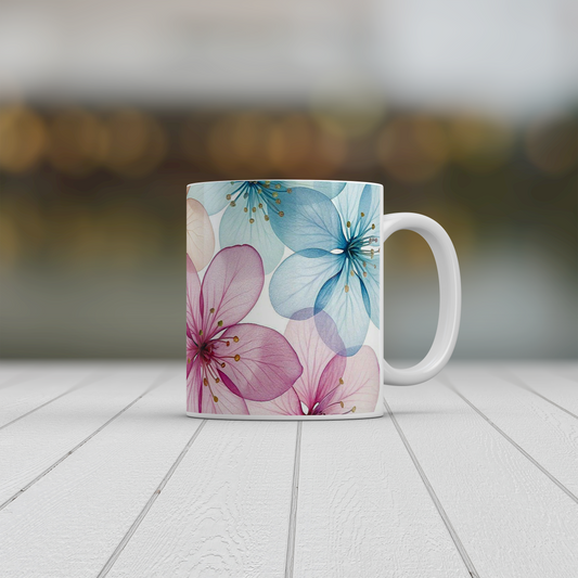 Pastel Blossom Mug | Floral Ceramic Coffee Tea Mug Spring Flower Gift