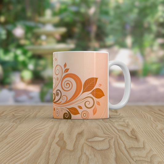 Autumn Leaf Mug | Warm Coffee Tea Mug with Fall Design | Cosy Seasonal Gift for
