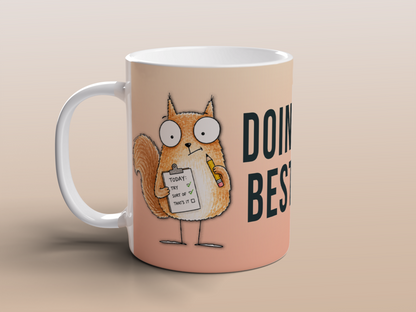 Funny Squirrel Mug Cute Office Humour Gift for Coworkers Lazy Coffee Mug