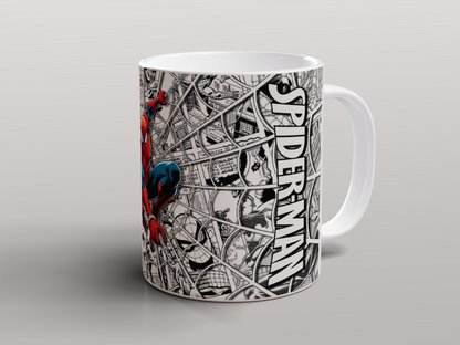 Spider-Man Comic Web Mug | Marvel Superhero Coffee Tea Ceramic Cup 11oz