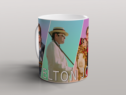 Elton John Collage Mug Pop Music Legend Ceramic Coffee Mug 11oz Gift for Fans