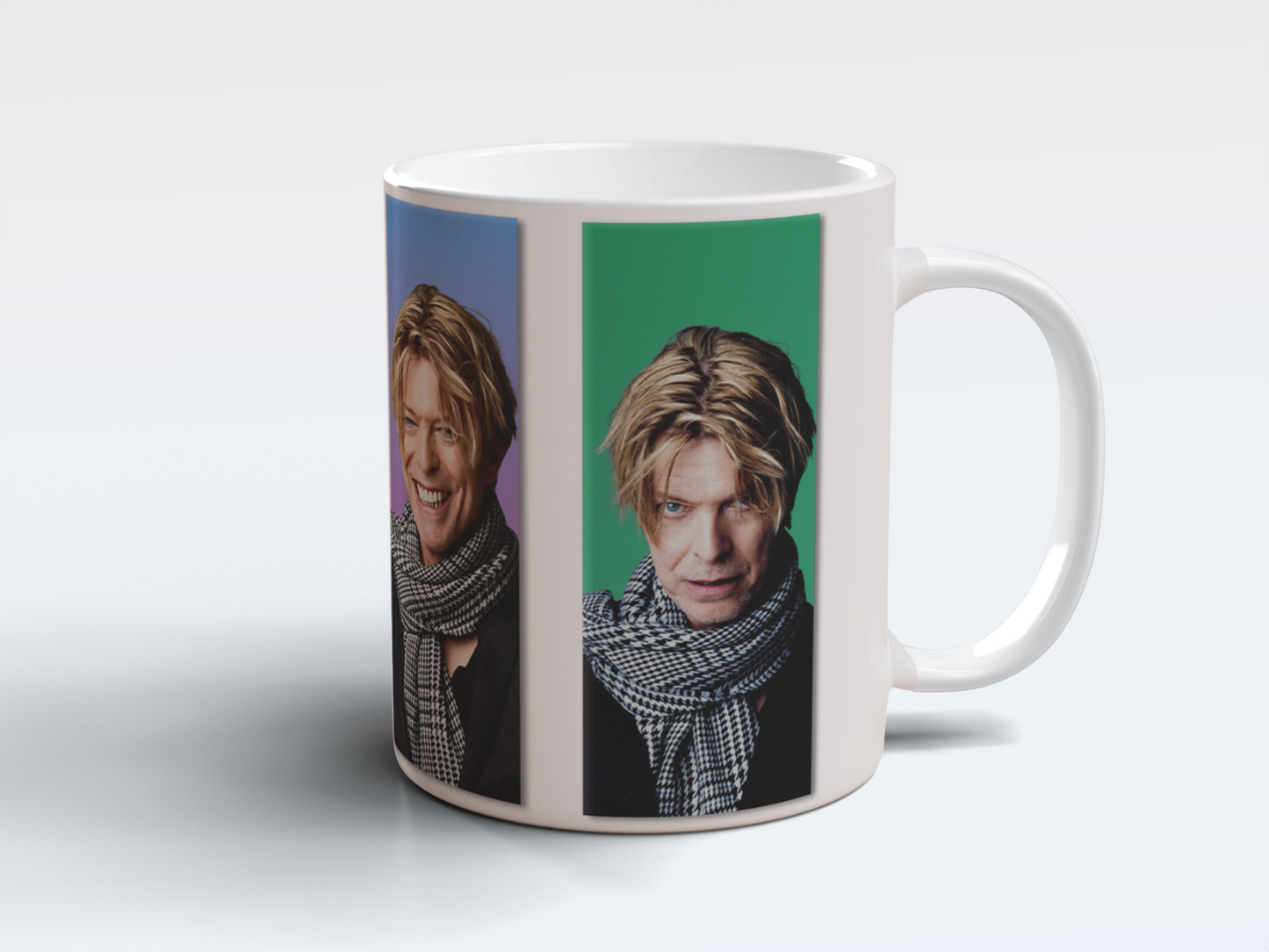 David Bowie Collage Mug Iconic Music Legend Portrait Ceramic Coffee Mug 11oz