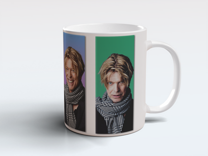 David Bowie Collage Mug Iconic Music Legend Portrait Ceramic Coffee Mug 11oz