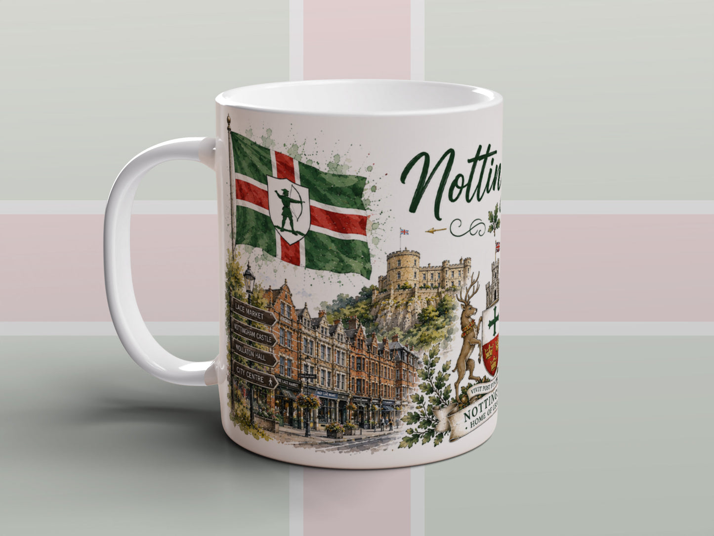 Nottingham Mug Robin Hood Castle Lace Market City Souvenir Gift