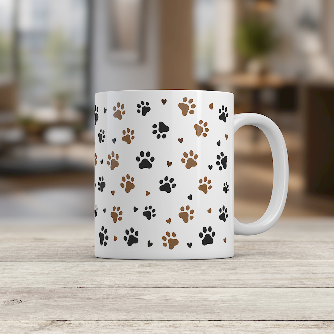 Dog Paw Print Ceramic Mug Cute Coffee Cup Gift for Dog Lovers Tea Mug
