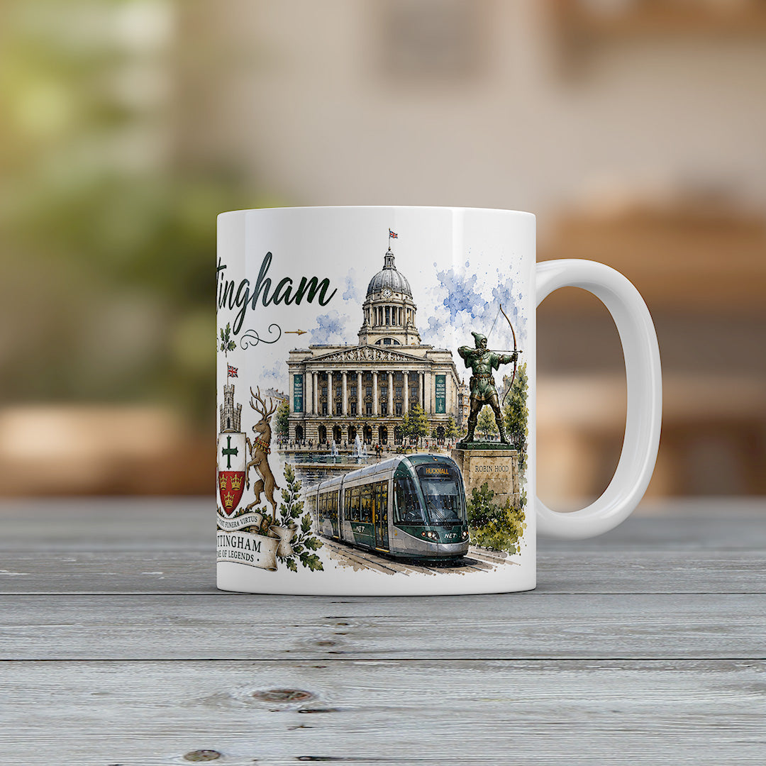 Nottingham Mug Robin Hood Castle Lace Market City Souvenir Gift