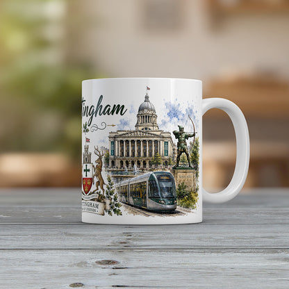 Nottingham Mug Robin Hood Castle Lace Market City Souvenir Gift