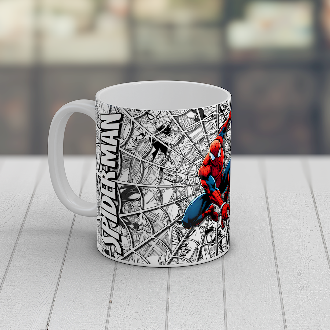 Spider-Man Comic Web Mug | Marvel Superhero Coffee Tea Ceramic Cup 11oz