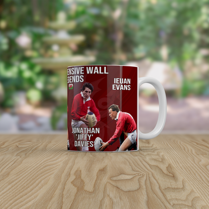 Welsh Rugby Legends Mug Rugby Gift for Wales Fans JPR Williams Jiffy Davies