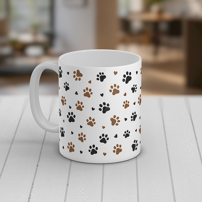 Dog Paw Print Ceramic Mug Cute Coffee Cup Gift for Dog Lovers Tea Mug