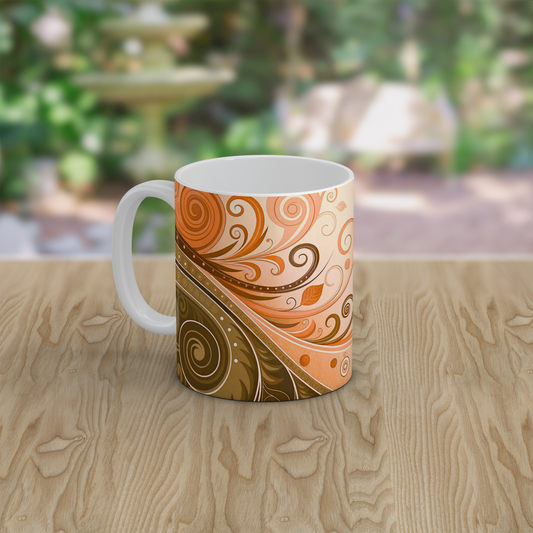 Autumn Leaf Mug | Warm Coffee Tea Mug with Fall Design | Cosy Seasonal Gift for