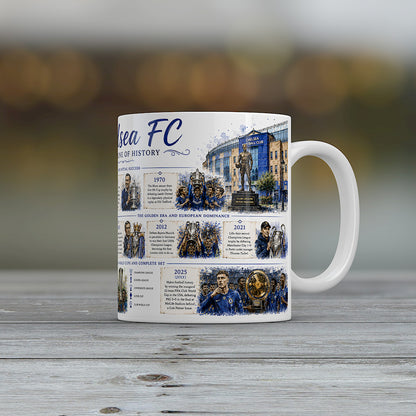 Chelsea History Timeline Mug Football Supporter Gift