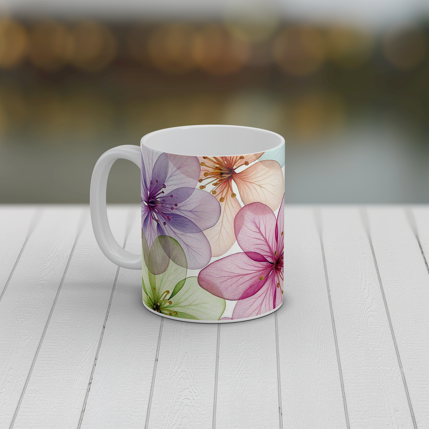 Pastel Blossom Mug | Floral Ceramic Coffee Tea Mug Spring Flower Gift