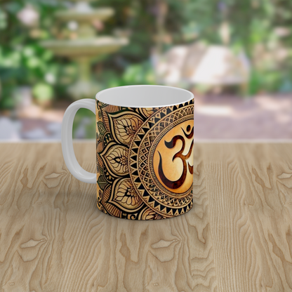 Spiritual Om Mandala Ceramic Mug Yoga Meditation Gift Zen Tea Coffee Mug