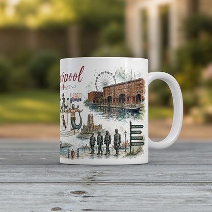 Liverpool Mug Beatles Albert Dock Liver Building Penny Lane Souvenir Gift