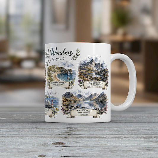 7 Natural Wonders of the UK Mug Scenic Landscape Souvenir Gift