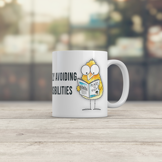 Funny Introvert Bird Mug Cute Office Humour Gift for Coworkers Coffee Mug