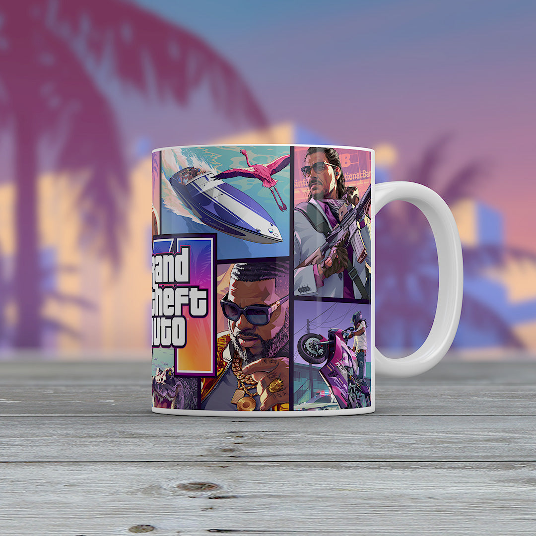 GTA 6 Mug Grand Theft Auto VI Gaming Coffee Tea Cup Gamer Gift
