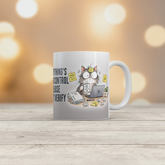 Funny Cat Office Mug Stressed Work Humour Gift for Coworkers Coffee Mug