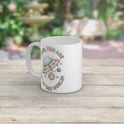 Space Dad Mug Ceramic Coffee Mug Galaxy Gift for Father Sci Fi Tea Mug 11oz