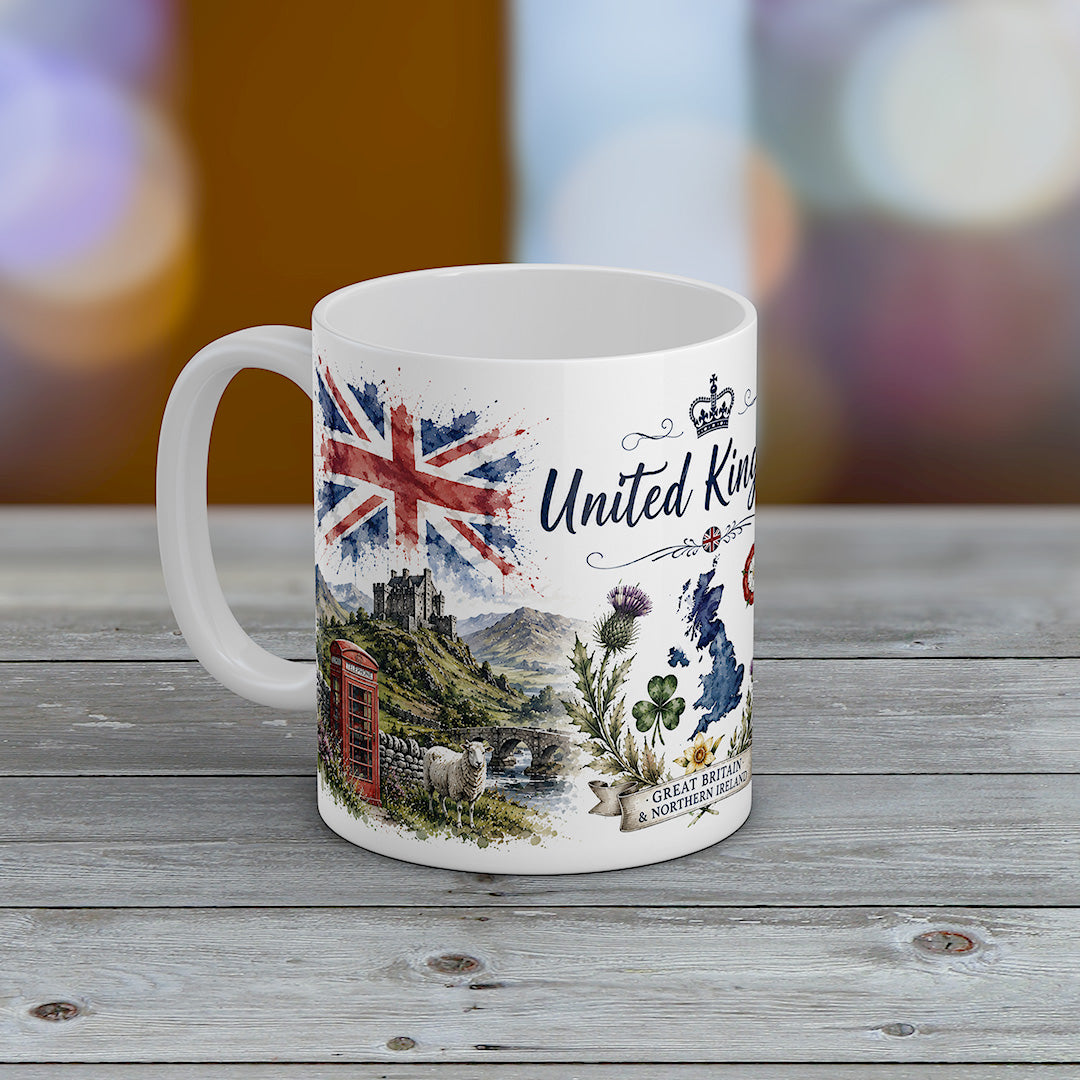 United Kingdom Mug British Flag London Highland Heritage Souvenir Gift