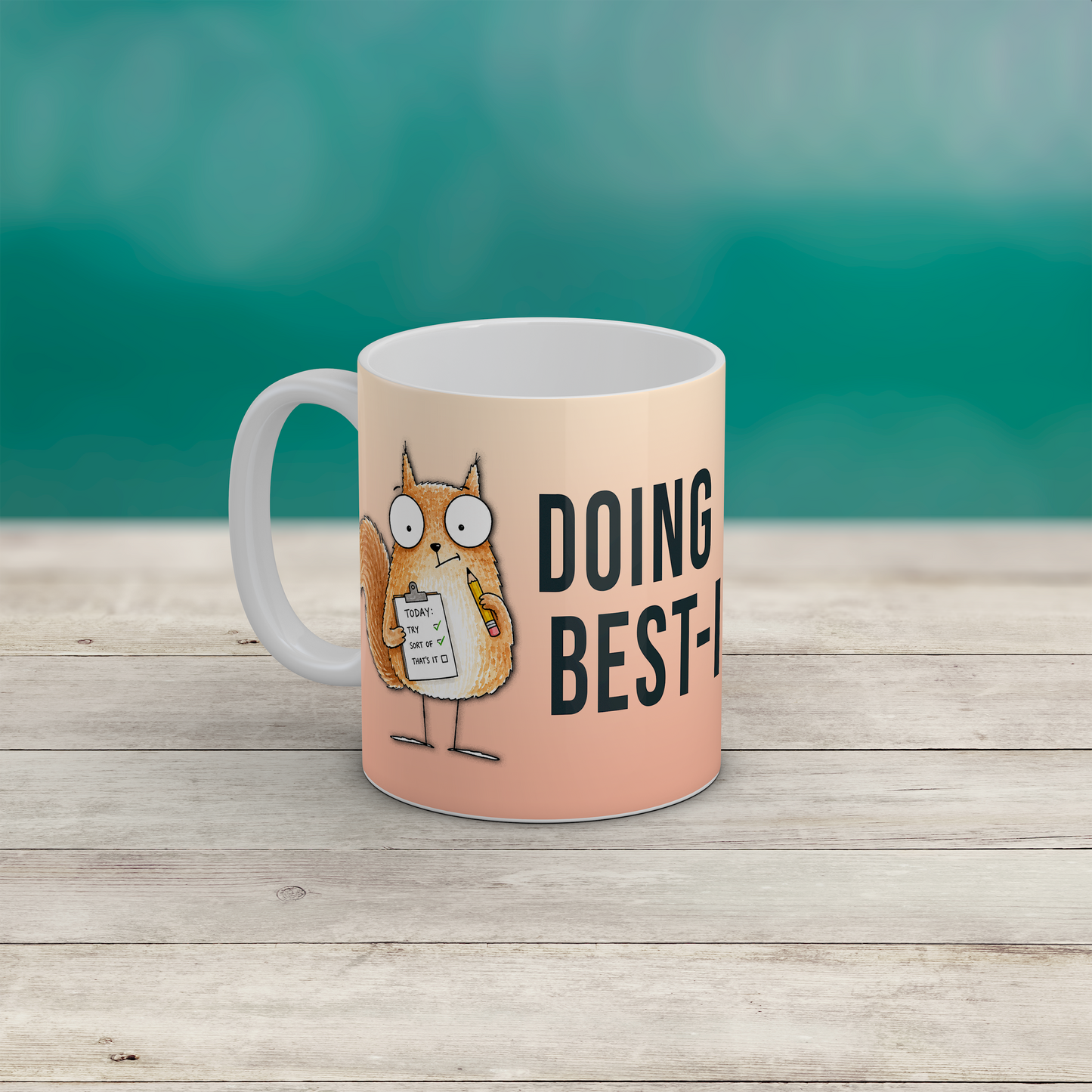 Funny Squirrel Mug Cute Office Humour Gift for Coworkers Lazy Coffee Mug