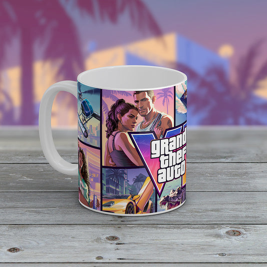 GTA 6 Mug Grand Theft Auto VI Gaming Coffee Tea Cup Gamer Gift