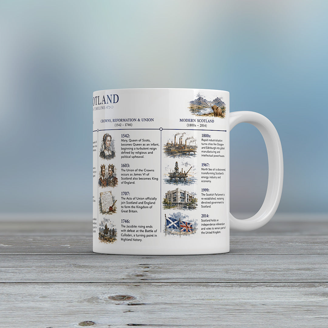 Scotland History Timeline Mug Scottish History Robert Bruce William Wallace Gift