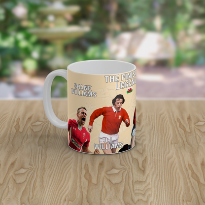 Welsh Rugby Legends Mug Shane Williams JJ Williams Gerald Davies Evans Mug