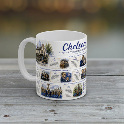Chelsea History Timeline Mug Football Supporter Gift