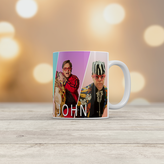 Elton John Collage Mug Pop Music Legend Ceramic Coffee Mug 11oz Gift for Fans