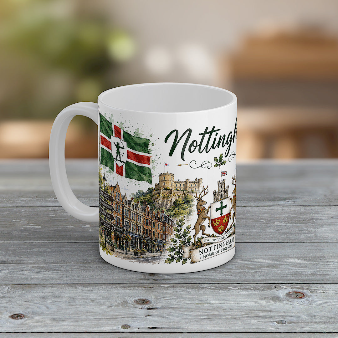 Nottingham Mug Robin Hood Castle Lace Market City Souvenir Gift