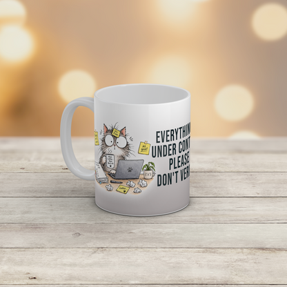 Funny Cat Office Mug Stressed Work Humour Gift for Coworkers Coffee Mug