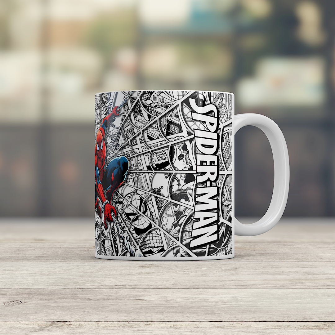 Spider-Man Comic Web Mug | Marvel Superhero Coffee Tea Ceramic Cup 11oz