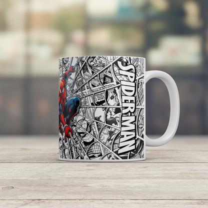 Spider-Man Comic Web Mug | Marvel Superhero Coffee Tea Ceramic Cup 11oz