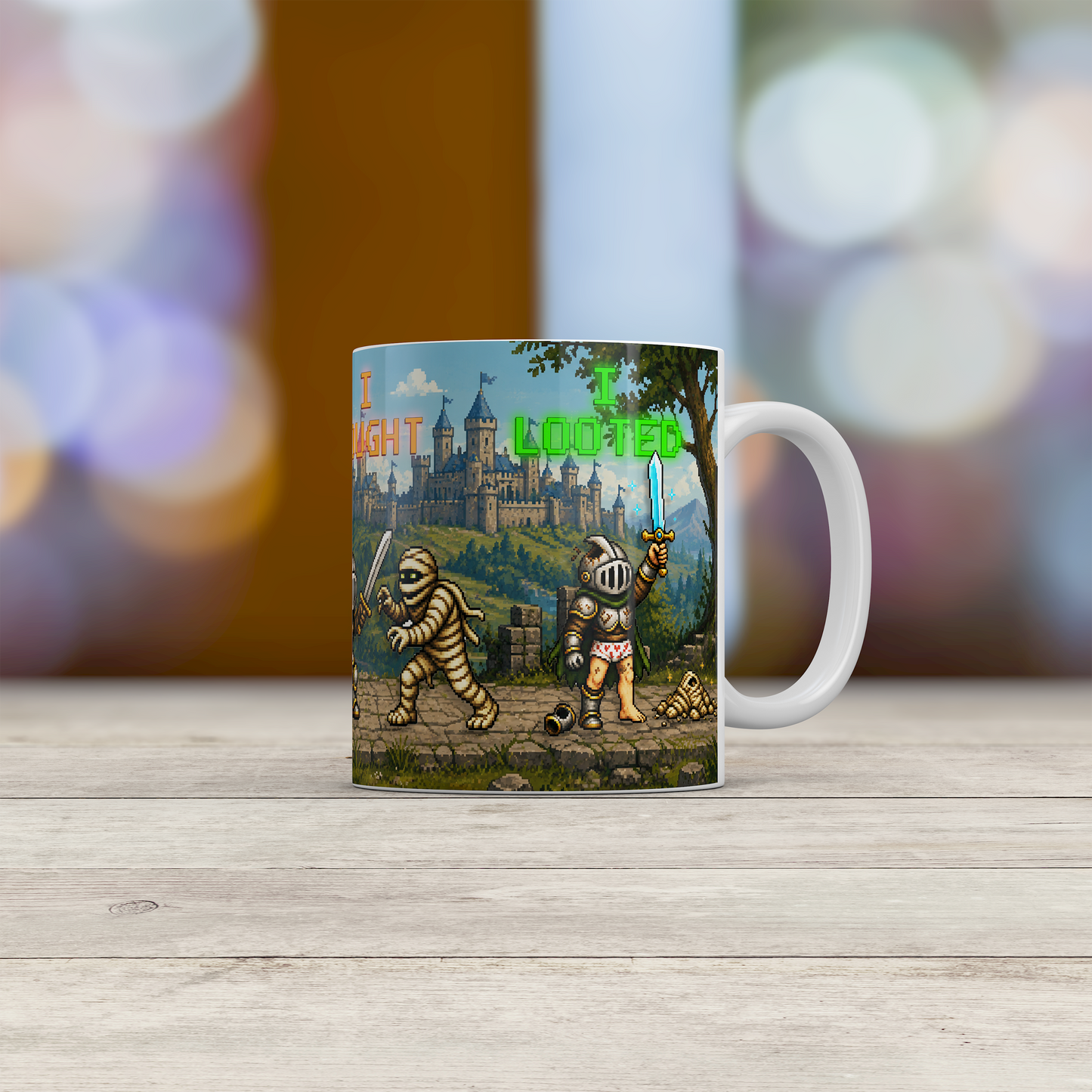 Pixel RPG Gamer Mug Retro Fantasy Gaming Coffee Mug Funny RPG Player Gift