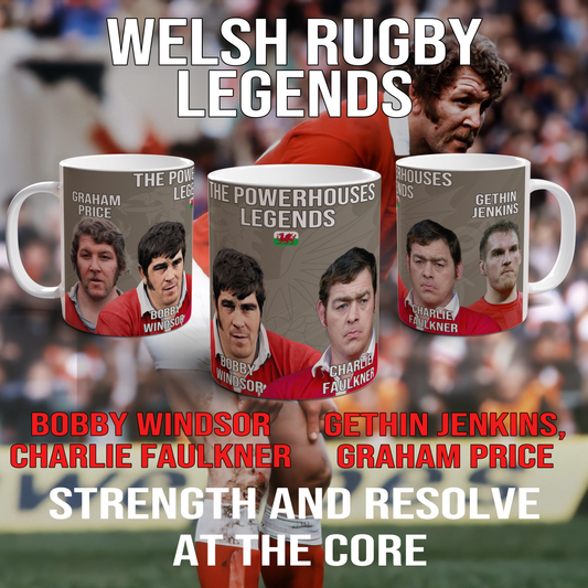 Welsh Rugby Legends Mug Gift Vintage Wales Rugby Union Ceramic Coffee Mug