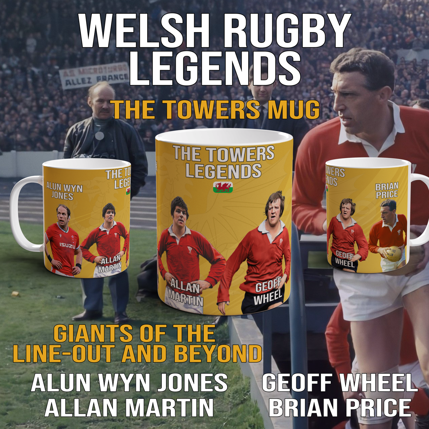Welsh Rugby Legends Coffee Mug Wales Rugby Union Gift for Rugby Fans