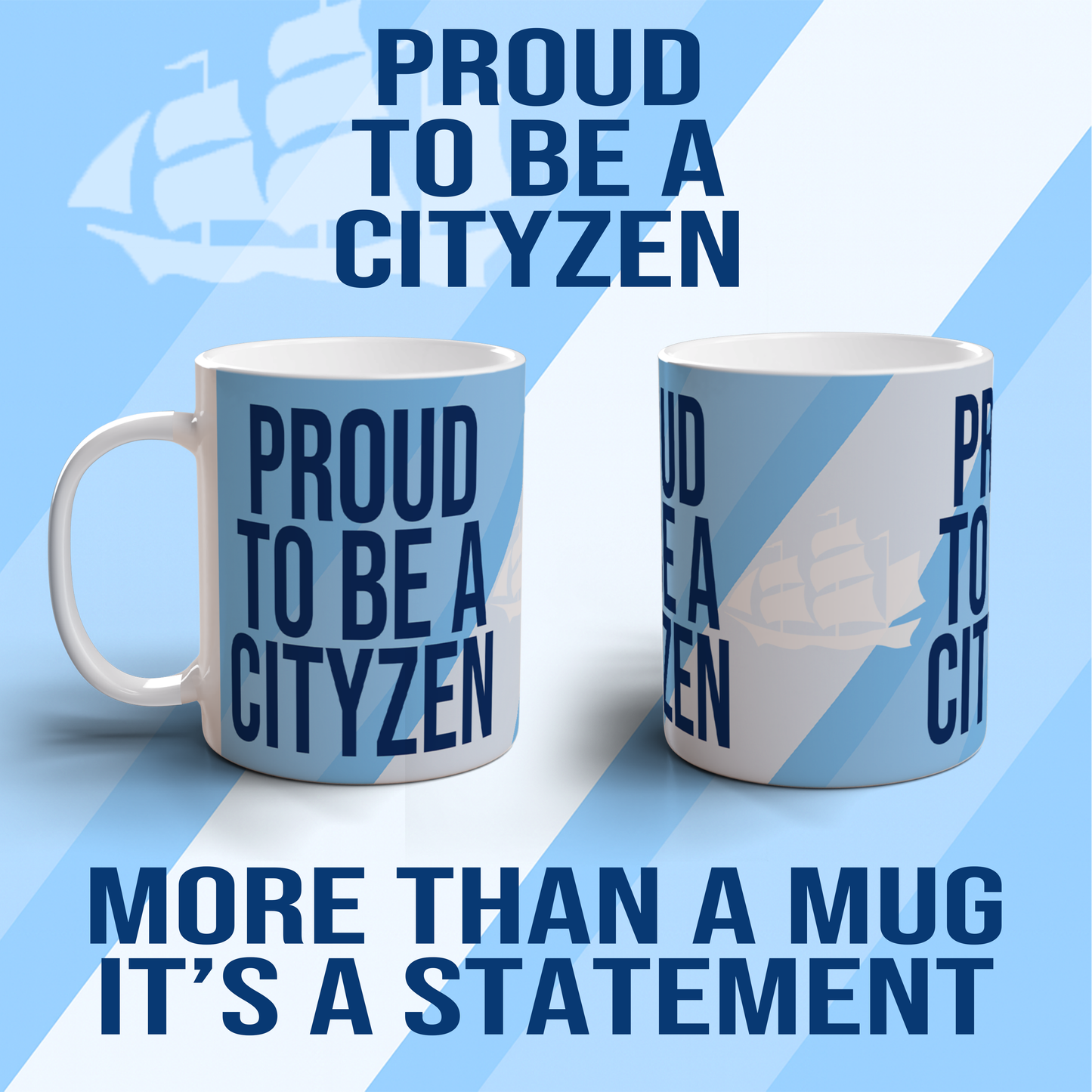 Proud to Be a Cityzen Mug Sky Blue Football Fan Gift Tea Coffee Mug Supporter