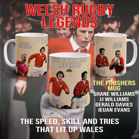Welsh Rugby Legends Mug Shane Williams JJ Williams Gerald Davies Evans Mug