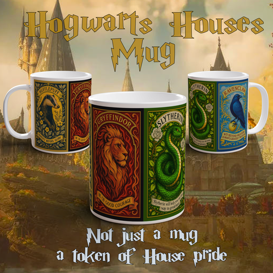 Wizard School Houses Mug Magical Fantasy House Crest Ceramic Coffee Mug 11oz