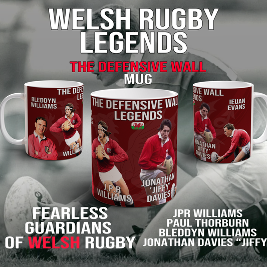 Welsh Rugby Legends Mug Rugby Gift for Wales Fans JPR Williams Jiffy Davies