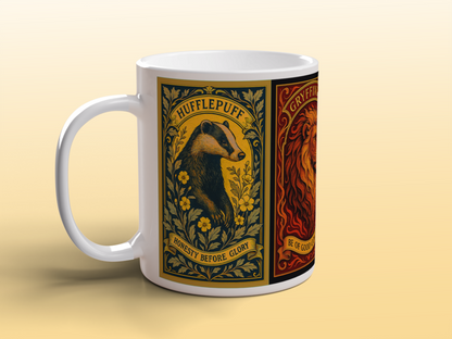 Wizard School Houses Mug Magical Fantasy House Crest Ceramic Coffee Mug 11oz