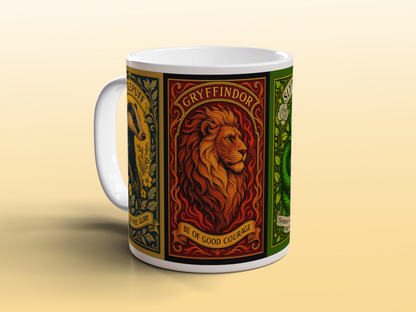 Wizard School Houses Mug Magical Fantasy House Crest Ceramic Coffee Mug 11oz