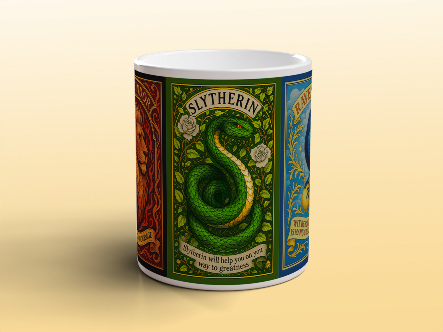 Wizard School Houses Mug Magical Fantasy House Crest Ceramic Coffee Mug 11oz