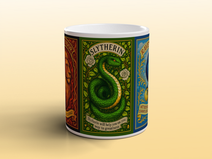 Wizard School Houses Mug Magical Fantasy House Crest Ceramic Coffee Mug 11oz