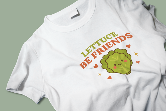 Funny Lettuce T Shirt Lettuce Be Friends Cute Food Graphic Unisex Gift Tee