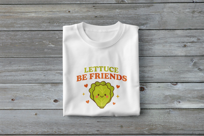 Funny Lettuce T Shirt Lettuce Be Friends Cute Food Graphic Unisex Gift Tee